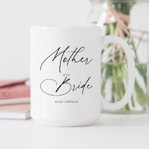 Caneca De Café Em Dois Tons Mãe Da Noiva Chic Script