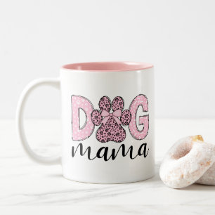 Caneca De Café Em Dois Tons Mãe de Cachorro Rosa