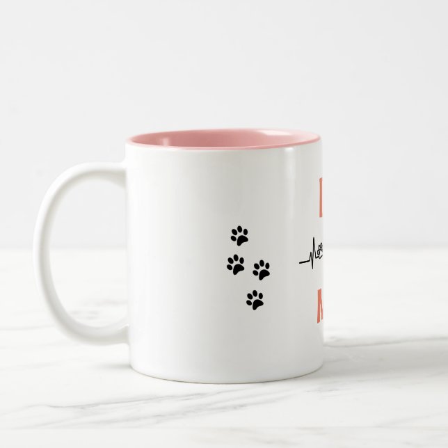 Caneca De Café Em Dois Tons Mãe de cão amante fofo de estimação (Esquerda)