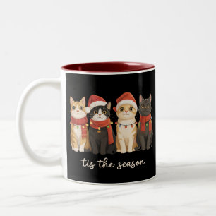 Caneca De Café Em Dois Tons Mãe de Gato Fofa Presente de Natal para Amante de