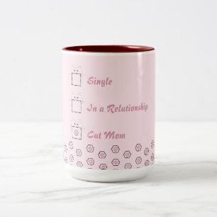 Caneca De Café Em Dois Tons Mãe de Gato Gato Fofo Pata Rosa
