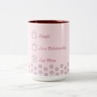 Caneca De Café Em Dois Tons Mãe de Gato Gato Fofo Pata Rosa