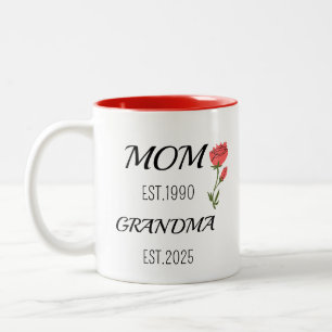 Caneca De Café Em Dois Tons Mãe Depois Avó Tipografia Família Design