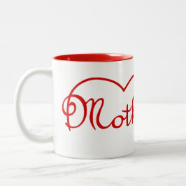 Caneca De Café Em Dois Tons Mãe design do coração