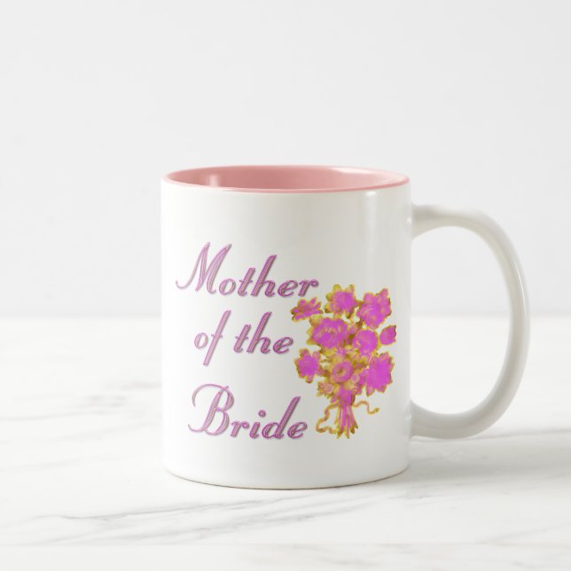 Caneca De Café Em Dois Tons Mãe do ouro & do buquê da noiva (Direita)