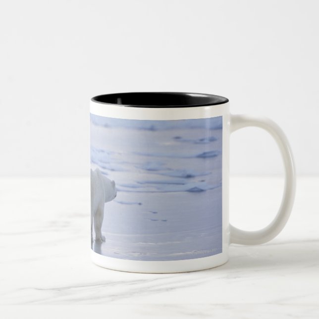 Caneca De Café Em Dois Tons Mãe e Cub do urso polar (Direita)