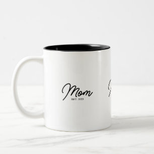 Caneca De Café Em Dois Tons Mãe Estabelecida Nova Mãe Presente