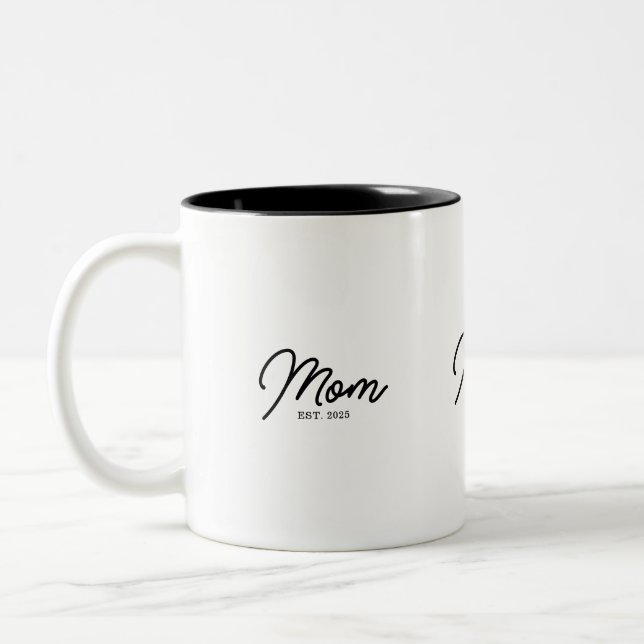 Caneca De Café Em Dois Tons Mãe Estabelecida Nova Mãe Presente (Esquerda)