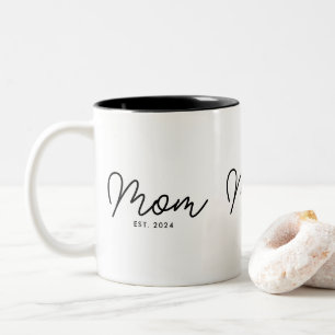 Caneca De Café Em Dois Tons Mãe Estabelecida Nova Mãe Presente