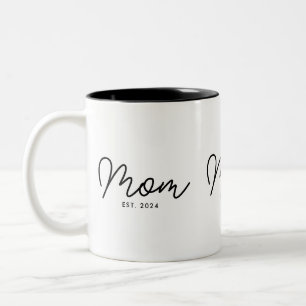 Caneca De Café Em Dois Tons Mãe Estabelecida Nova Mãe Presente