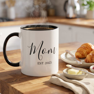 Caneca De Café Em Dois Tons Mãe Estabelecida Presente Minimalista para Nova Mã