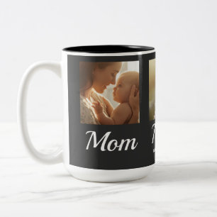 Caneca De Café Em Dois Tons Mãe Estabelecida Roteiro Preto 3 Foto