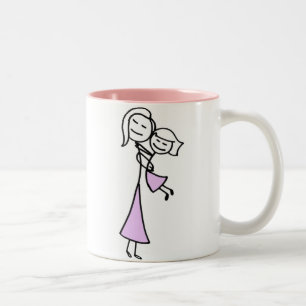Caneca De Café Em Dois Tons Mãe & filha amadas