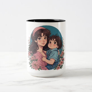 Caneca De Café Em Dois Tons mãe&filho