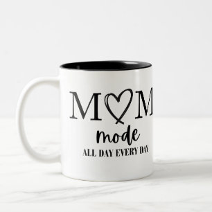 Caneca De Café Em Dois Tons Mãe Modo Todo O Dia Todos Os Dias Dia de as mães