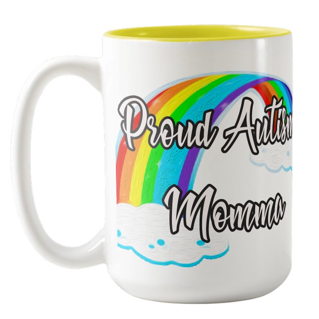 Caneca De Café Em Dois Tons Mãe Orgulhosa do Autismo (Proud Autism Mama Two-Tone Coffee Mug)