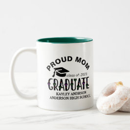 Caneca De Café Em Dois Tons Mãe Orgulhosa, Nome de Graduação Personalizado Ano