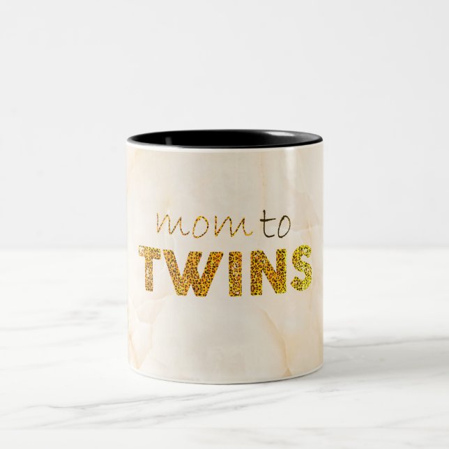 Caneca De Café Em Dois Tons Mãe para Gêmeos (Centro)