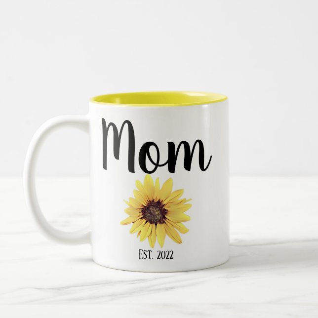 Caneca De Café Em Dois Tons Mãe Personalizada Est. Girassol pintado (Esquerda)