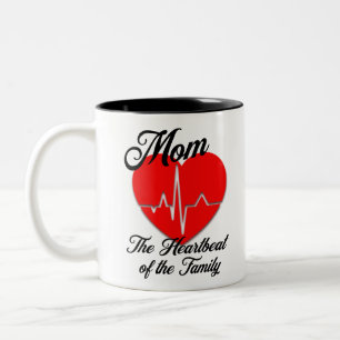 Caneca De Café Em Dois Tons Mãe, pulsação do Aniversário do Dia de as mães da