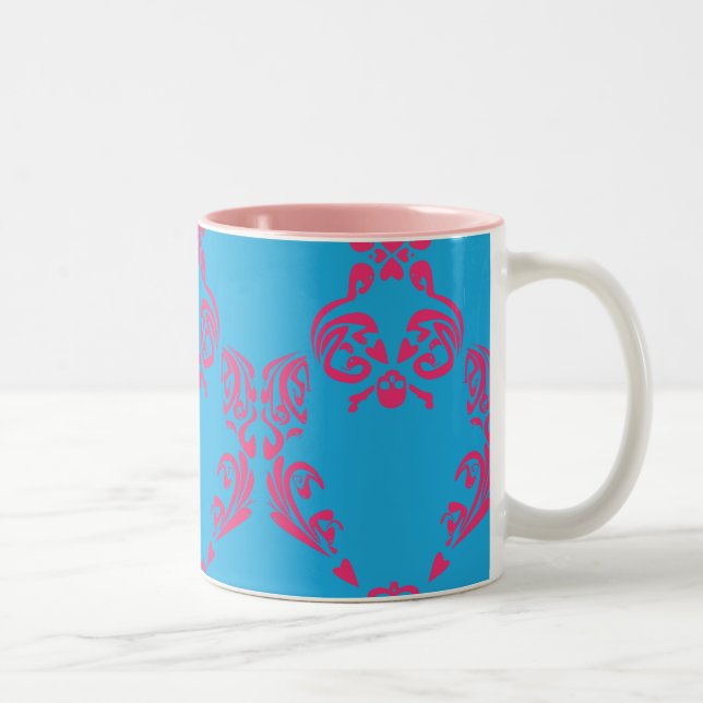 Caneca De Café Em Dois Tons Magenta-Aqua do damasco (Direita)