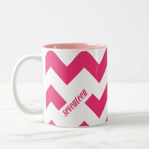 Caneca De Café Em Dois Tons Magenta do ziguezague