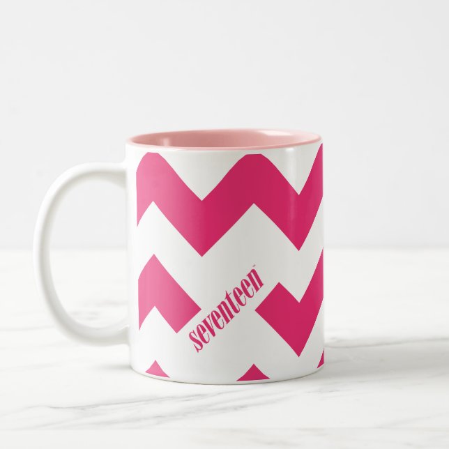 Caneca De Café Em Dois Tons Magenta do ziguezague (Esquerda)