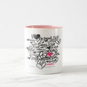Caneca De Café Em Dois Tons Magenta dos grafites