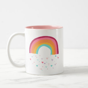 Caneca De Café Em Dois Tons Magia Arco-Íris Feliz