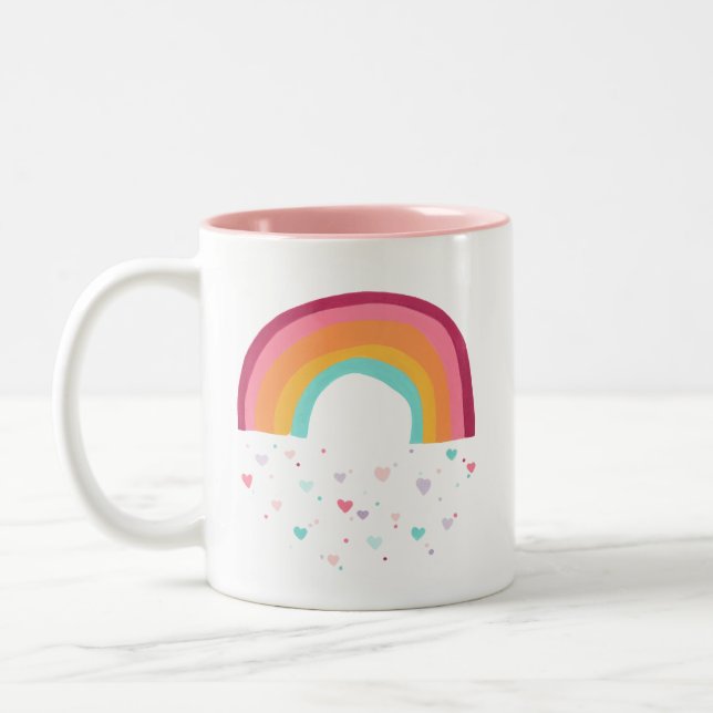 Caneca De Café Em Dois Tons Magia Arco-Íris Feliz (Esquerda)