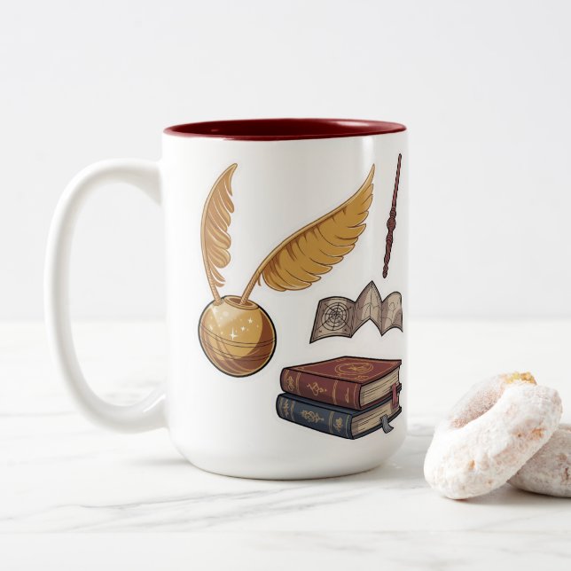 Caneca De Café Em Dois Tons Magia de Feiticeiro  (Com Donut)