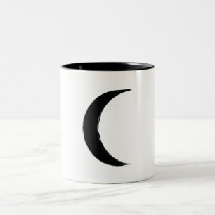 Caneca De Café Em Dois Tons Magia do Crescente Negro Astrologia da Lua Negra
