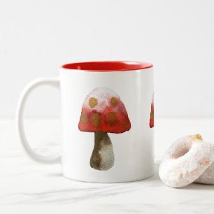 Caneca De Café Em Dois Tons Mágica em Toadshroom vermelho