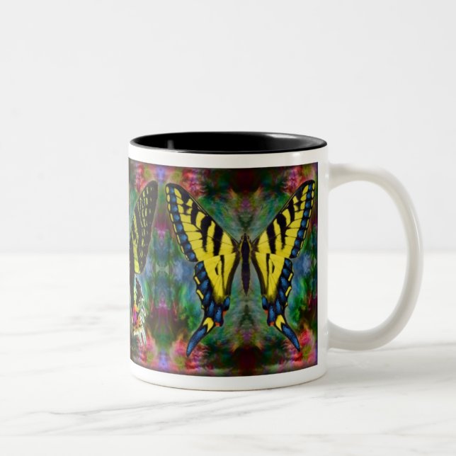 Caneca De Café Em Dois Tons Mágica IV da borboleta (Direita)
