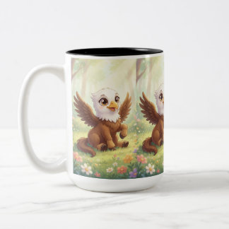 Caneca De Café Em Dois Tons Mágica Matinal com um Baby Eagorse