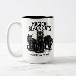 Caneca De Café Em Dois Tons Magical Black Cats