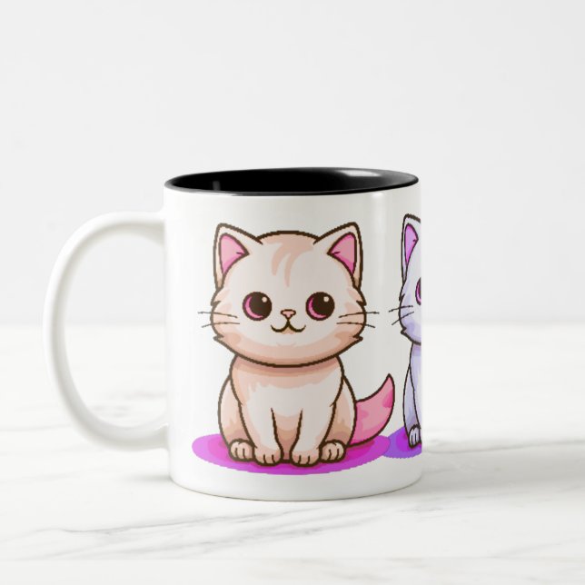 Caneca De Café Em Dois Tons Mágicas gatas (Esquerda)