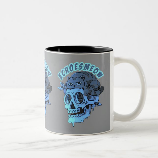 Caneca De Café Em Dois Tons mágico-miado (Direita)