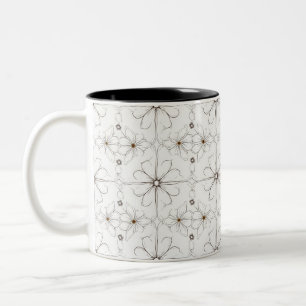 Caneca De Café Em Dois Tons Mágina de desenho de linha moderna