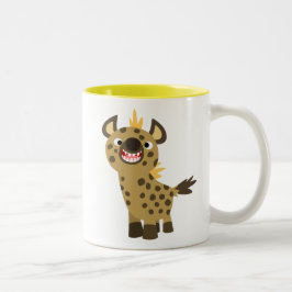 Caneca De Café Em Dois Tons Magneta de Hyena de Cartoon Bonita Sorrindo