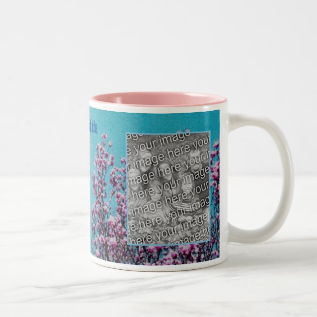 Caneca De Café Em Dois Tons Magnolia Blossomo Blue Sky Pintura Adicionar Sua F (Direita)