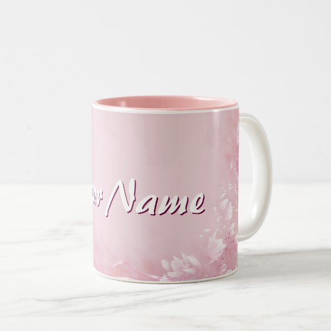 Caneca De Café Em Dois Tons Magnolia com seu nome (Frente Esquerda)