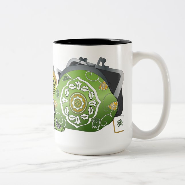 Caneca De Café Em Dois Tons Mah Jongg Coin Purses Mug (Direita)