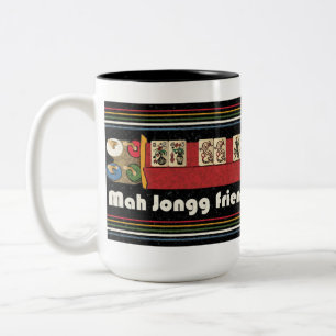 Caneca De Café Em Dois Tons Mah Jongg Friends Mug