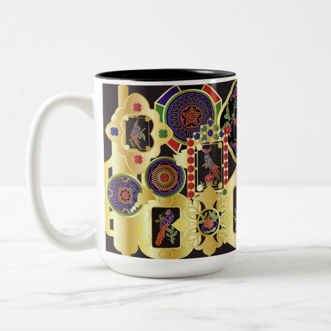 Caneca De Café Em Dois Tons Mah Jongg Jewelry Mug (Esquerda)