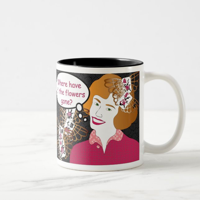 Caneca De Café Em Dois Tons Mah Jongg Sayings Flowers MUG (Direita)