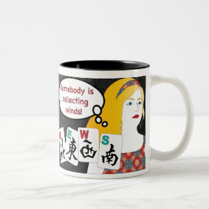 Caneca De Café Em Dois Tons Mah Jongg Sayings Winds MUG