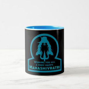 Caneca De Café Em Dois Tons Maha Shivratri - Feliz Maha Shivratri