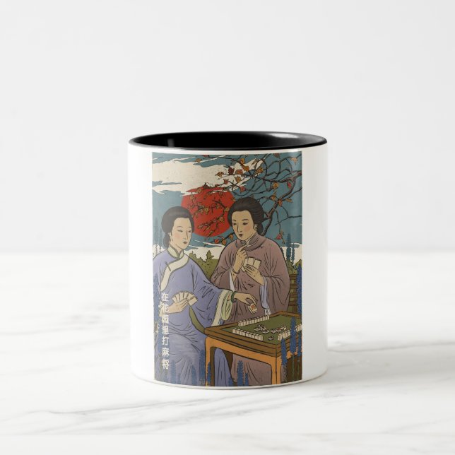 Caneca De Café Em Dois Tons Mahjong (Centro)