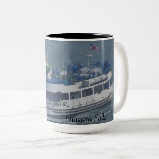 Caneca De Café Em Dois Tons Maid de neblina no rio Niagara (Frente Esquerda)